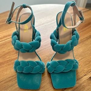 Velvet Turquoise Heels